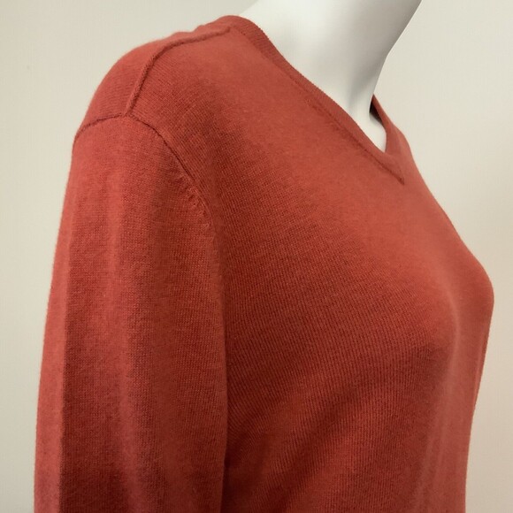 Lands' End Sweater Women Size S Rust Chutney Long Sleeve V-Neck - Picture 10 of 10